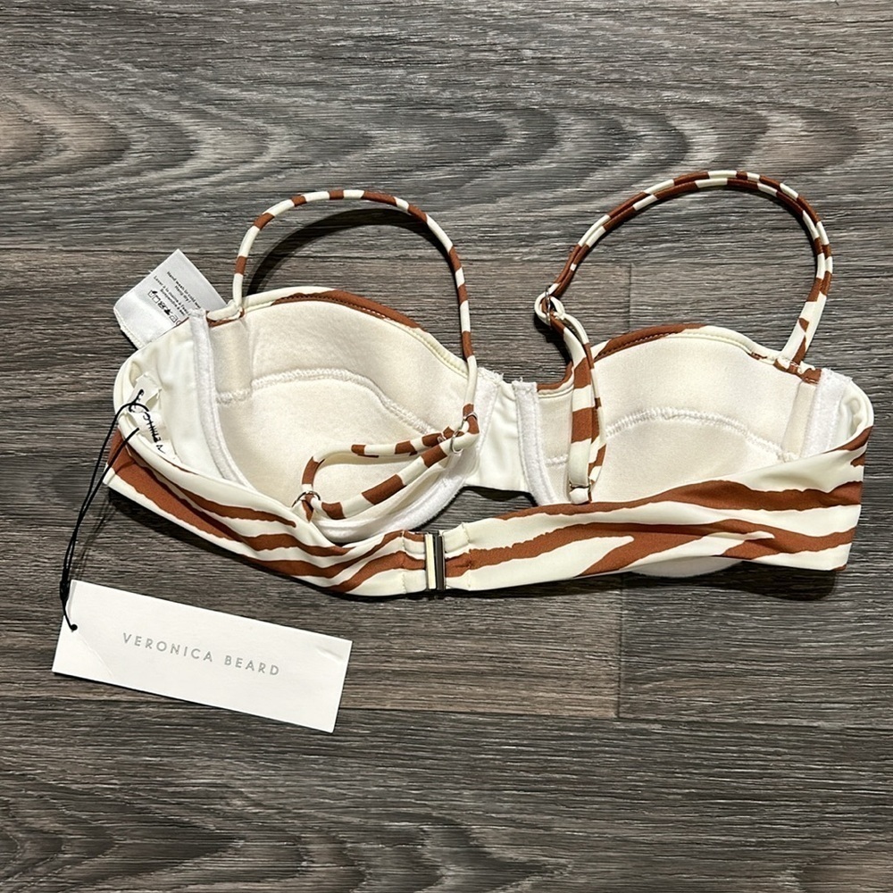 NEW Veronica Beard Small Dyer Animal Print Bikini Top Swim Bathing Suit Swimsuit - Picture 6 of 9